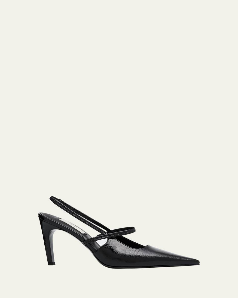 Leather Mary Jane Slingback Stiletto Pumps